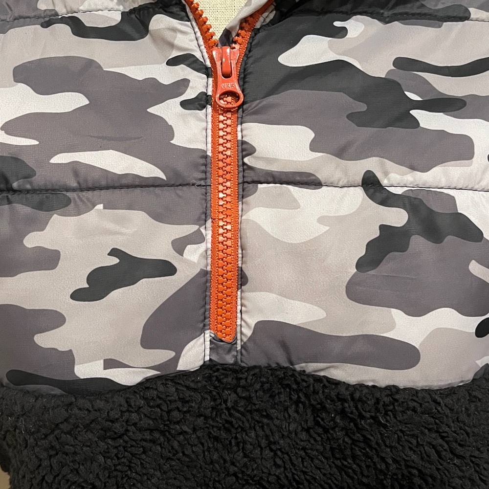 Bass Pro Shops Outdoor Kids Camo/Sherpa Hooded Pullover Jacket - Picture 2 of 5